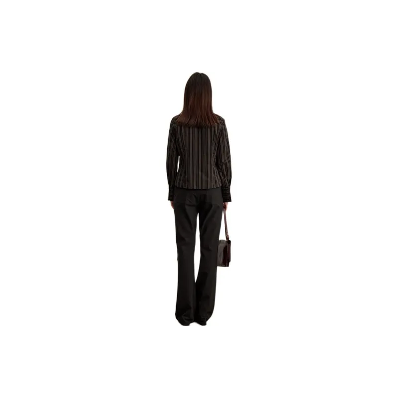 Omont Shirt Women's Brown Stripes-2