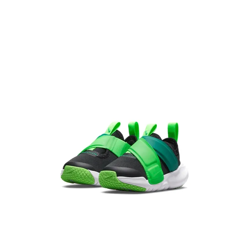 Nike Flex Advance Slip Resistant, Abrasion Resistant, Breathable Low Top Running Shoes Black Green Infant And Toddler-2