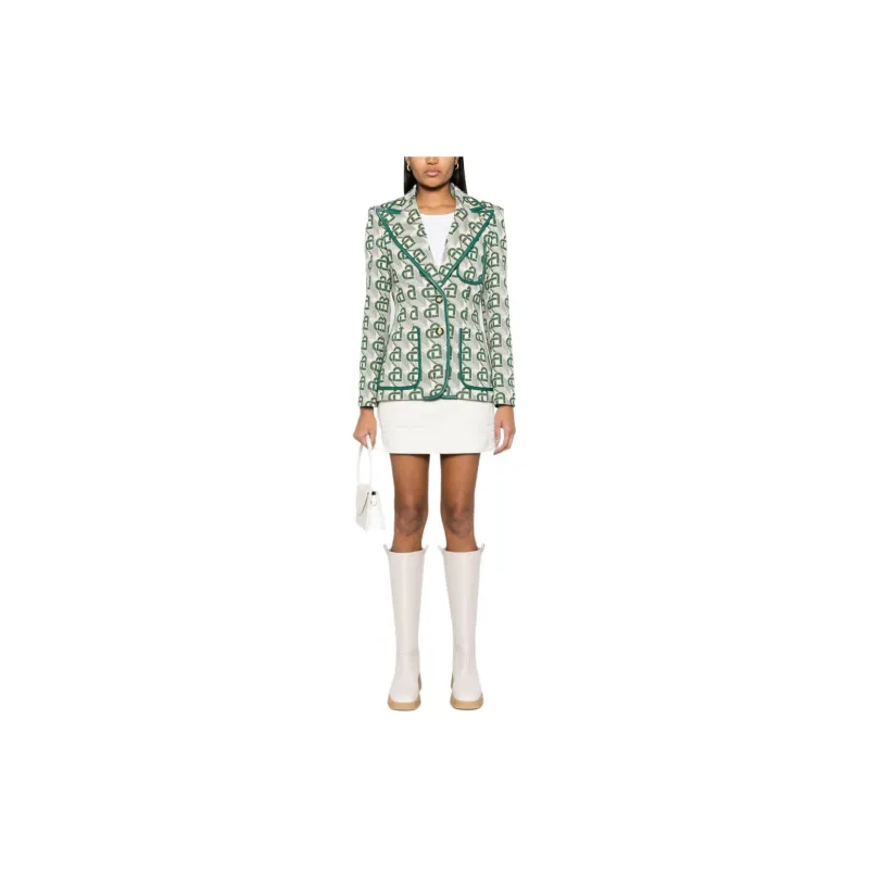 CASABLANCA Heart Monogram Jacquard Single Breasted Jacket-2