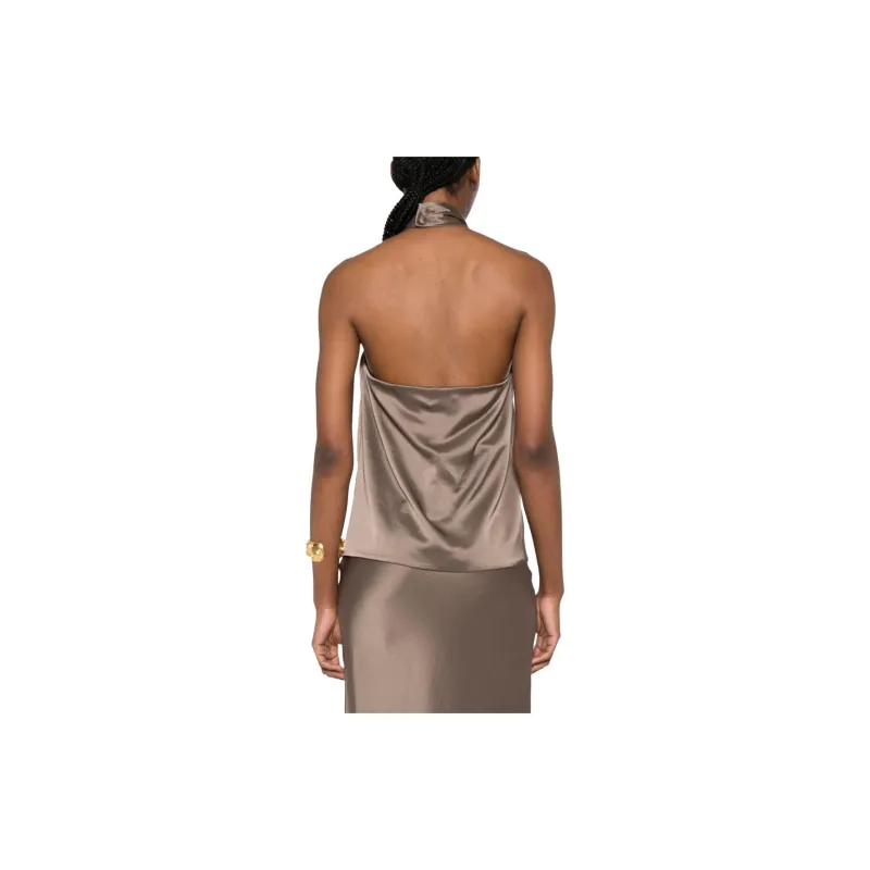 NANUSHKA Neline Draped Slip Satin Top-2