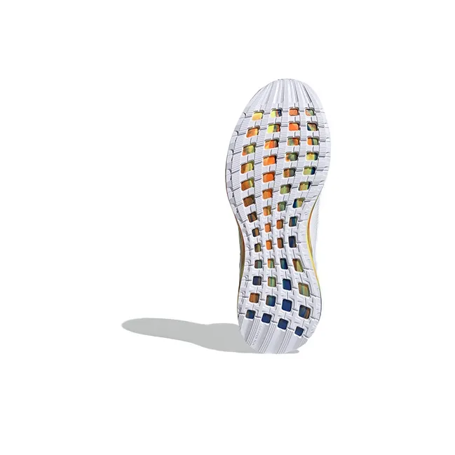 Adidas Run J Abrasion Resistant Shock Absorbers Low Top Kids' Running Shoes White Blue Teenagers-5
