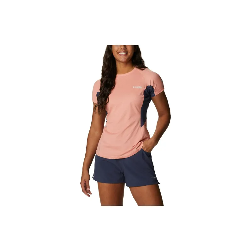 Columbia TITANIUM T-Shirts Women's Pink Blue Patchwork-2