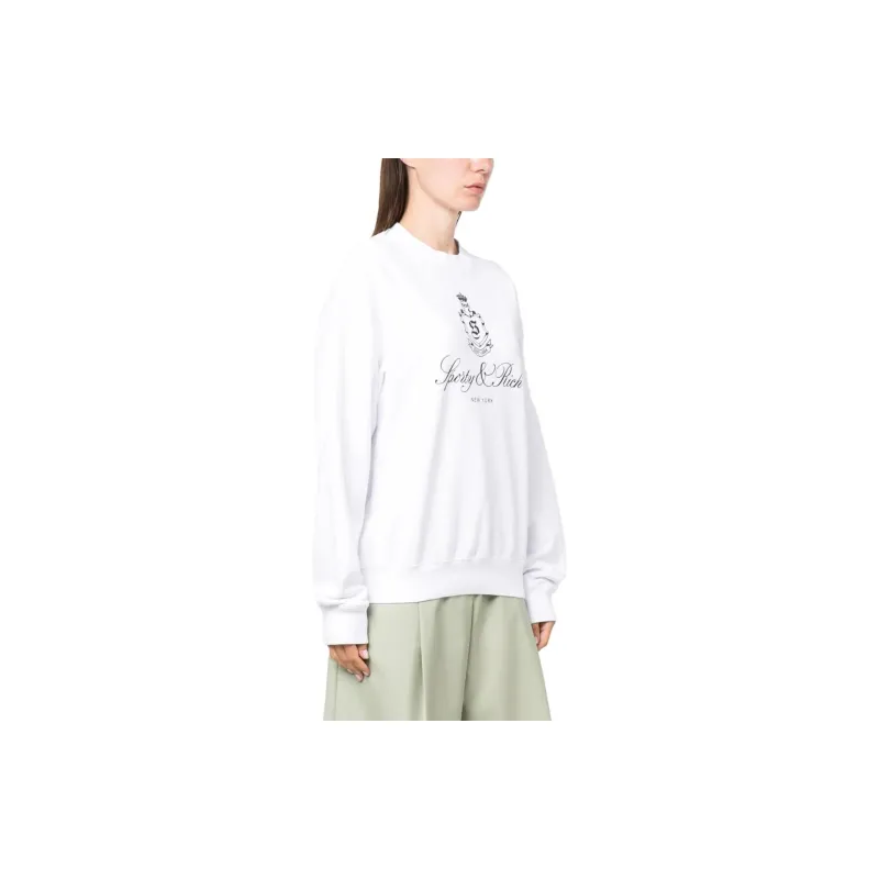 SPORTY & RICH Logo print Cotton Sweatshirt-3
