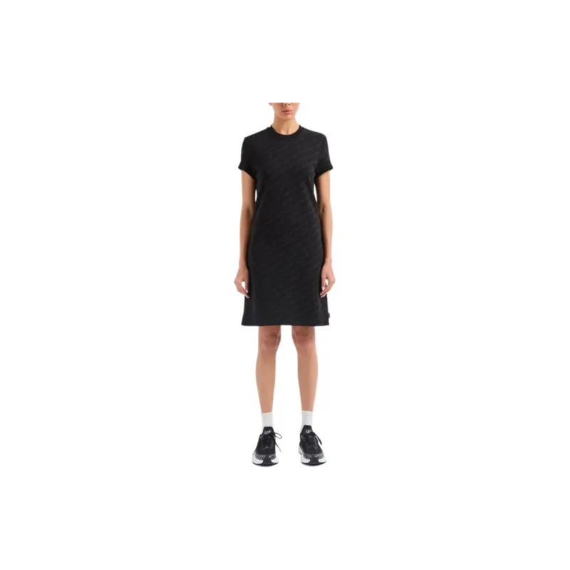 EMPORIO ARMANI EA7 SS24 Short Sleeved Dress Women's Black-1