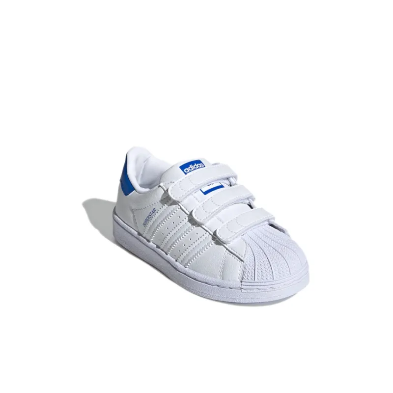 Adidas Originals Cf C Breathable Low Top Skateboard Shoes White Blue Children Aged 3 7 Years Old-2