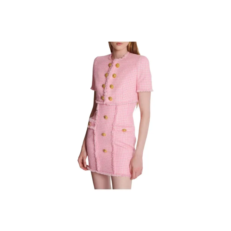 BALMAIN SS24 Jackets Coats Women's Pink-4