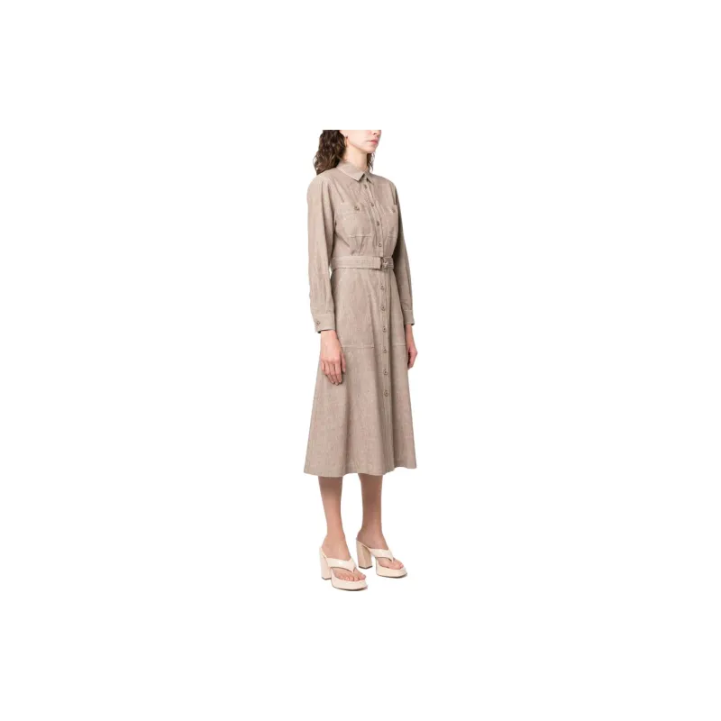 MaxMara Long Sleeved Dress Women's Gray-3