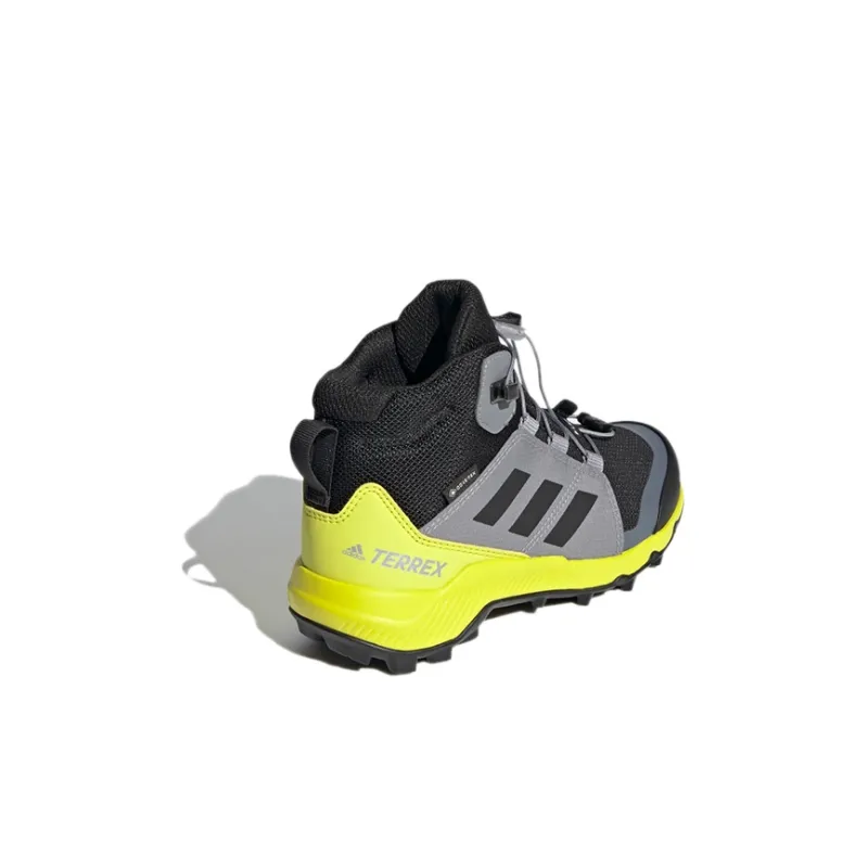 Adidas Terrex Mid GTX Hiking K Wear Resistant High Top Kids' Outdoor Shoes Black Gray Color Kids'-3