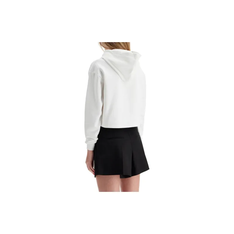 BALMAIN Flocked Logo Cropped Hoodie-2