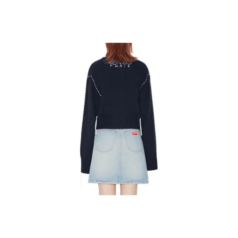 KENZO Sashiko stitch Wool Blend Jumper-4
