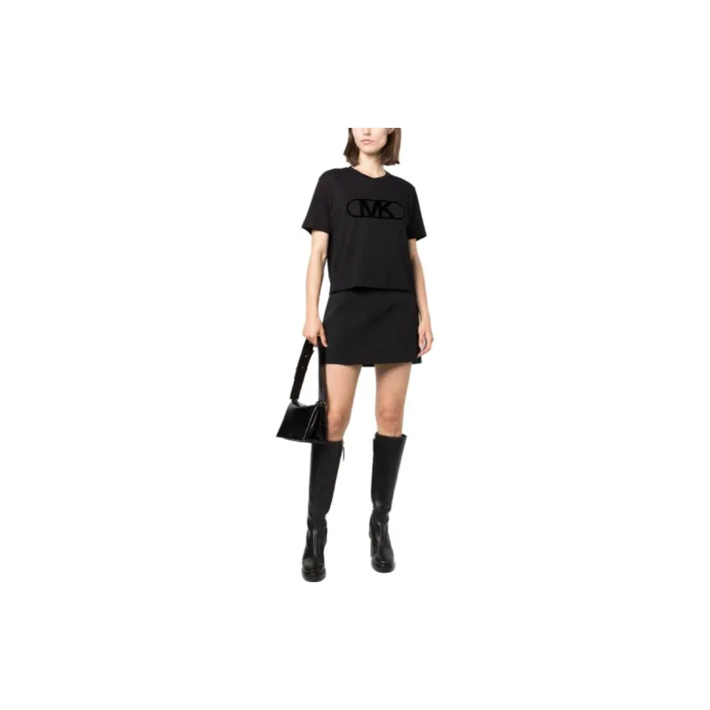 MICHAEL KORS SS23 Raglan Sleeve T Shirt Women's Black-1