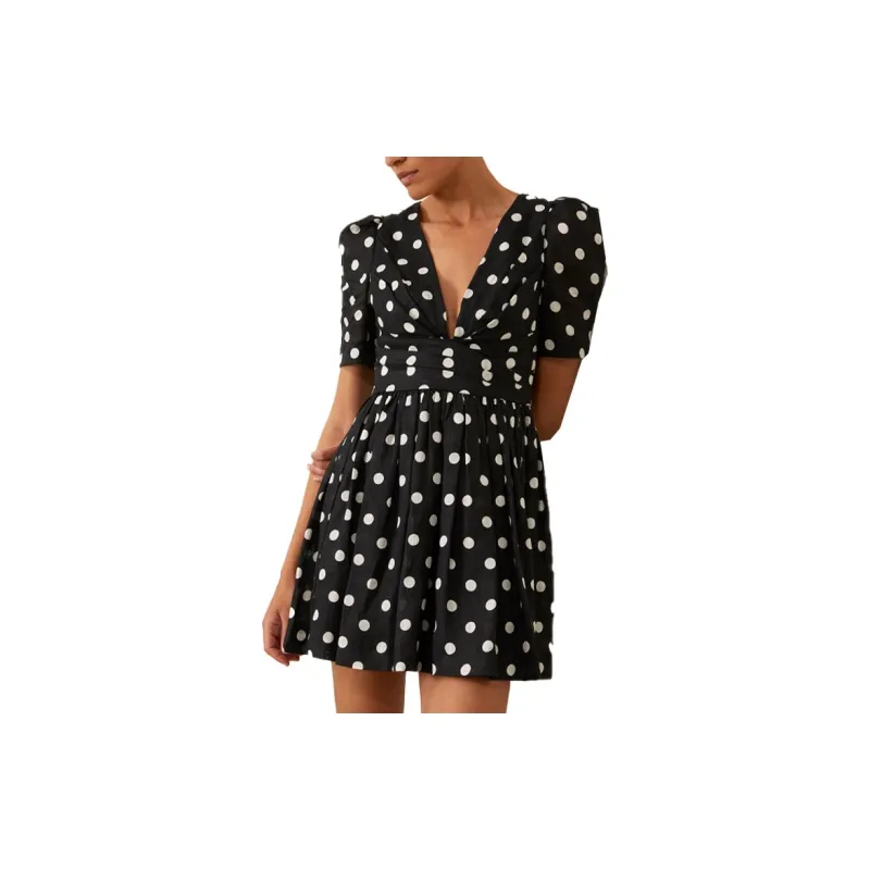 Zimmermann Polka Dot-print Linen Minidress-1