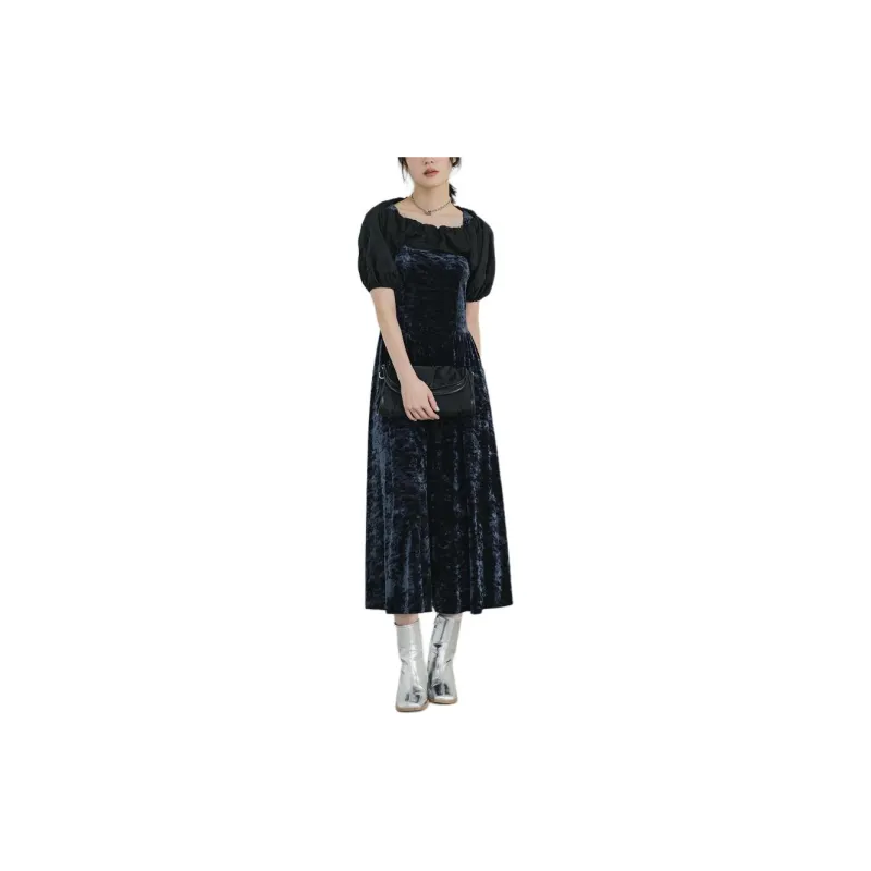 PUBLIC TOKYO Short Sleeved Dresses Women's Marine Blue-5