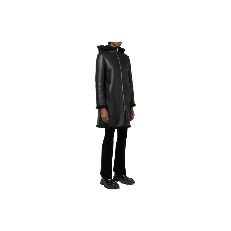 Maje Leather Jackets Women's Black-3