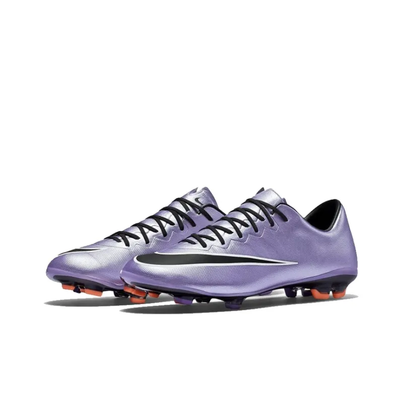 Nike Air Zoom Vapor X Slip-Resistant Cushioning Wear-Resistant Coverage Low-Top Kids' Soccer Shoes Purple Teenagers-2