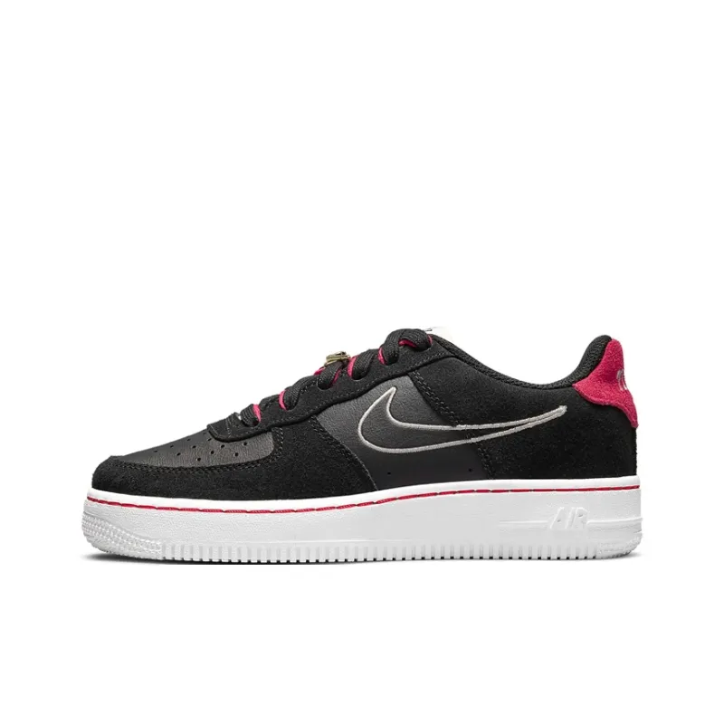Nike Air Force 1 LV8 S50 Slip Resistant Cushioning Abrasion Resistant Low Top Skateboard Shoes Black Pink Teenagers-0
