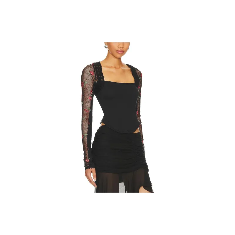 FREE PEOPLE T-Shirt Women's Black-3