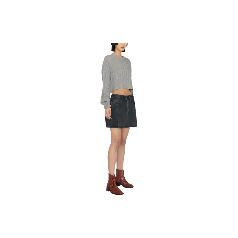 AGOLDE Pleated Mini Denim Skirt-3
