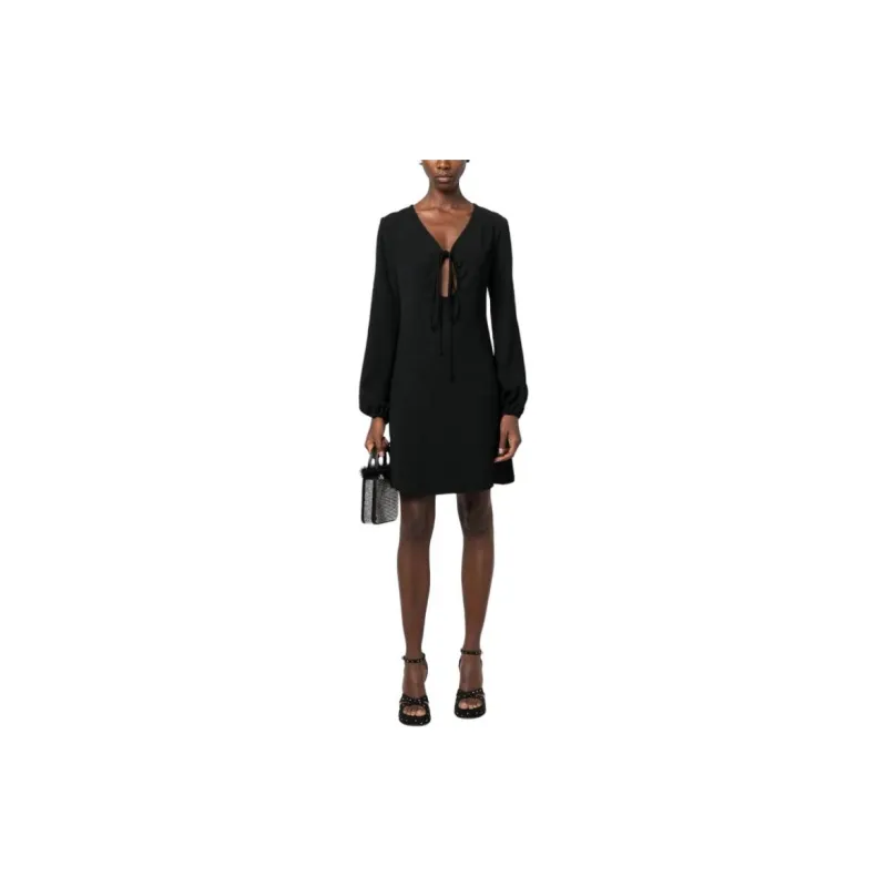 PAROSH Long Sleeved Dress Women's Black-1