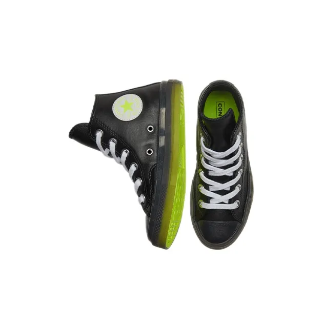 Converse All Star Series Anti-Slip Wear-Resistant High-Top Kids Canvas Shoes Black Green Children Aged 3-7 Years Old-4