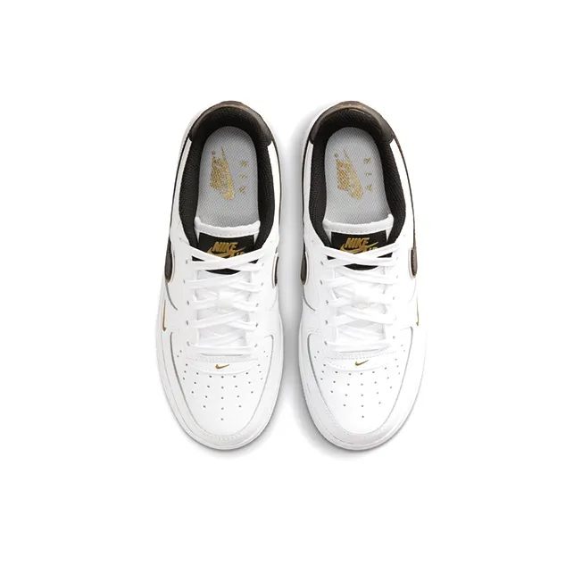 Nike Air Force 1 Low '07 LV8 Double Swoosh White Metallic Gold GS-3