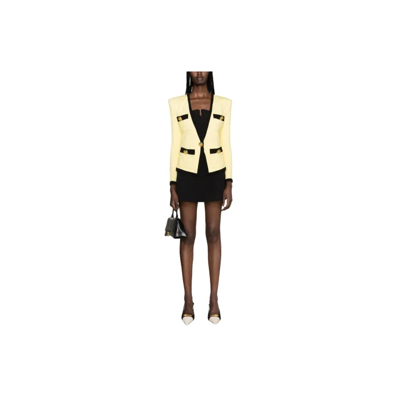 BALMAIN Contrast Trim Crepe Blazer-1
