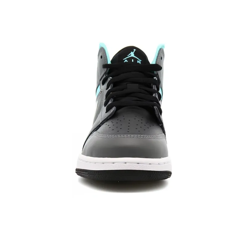 Jordan 1 Mid GS Grey Aqua-4