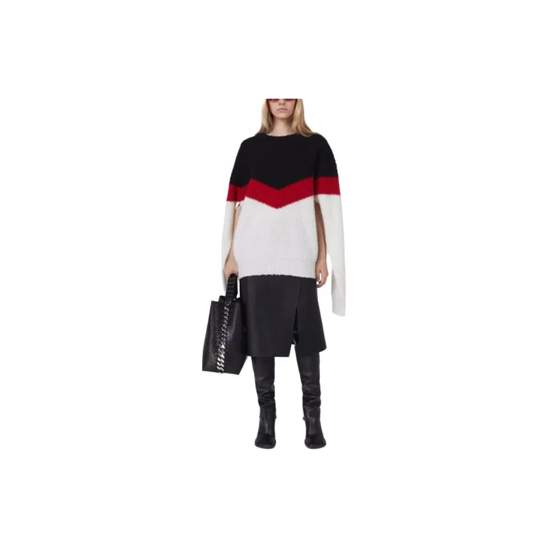 Stella McCartney Chevron-Striped Chunky-Knit Crewneck Jumper-2