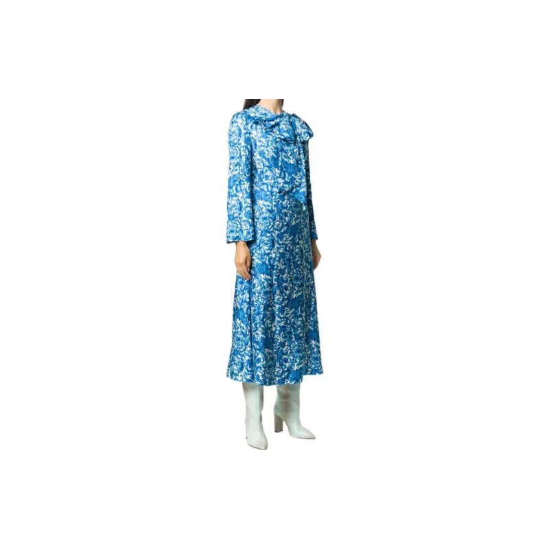 Valentino Long-Sleeved Dresses Women's Blue-3
