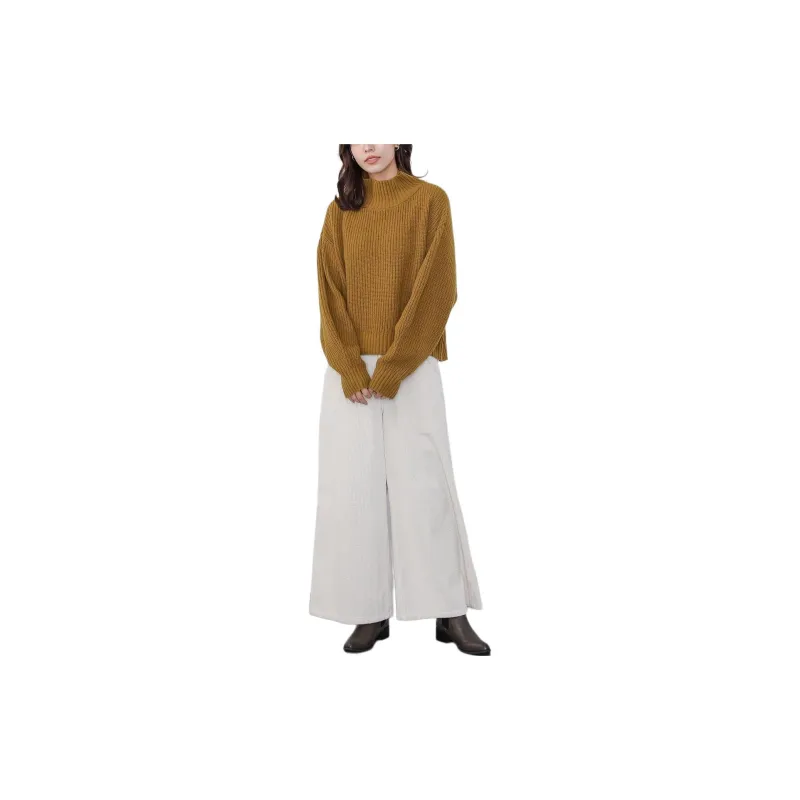 Beams HEART Sweater Women's Mustard-2