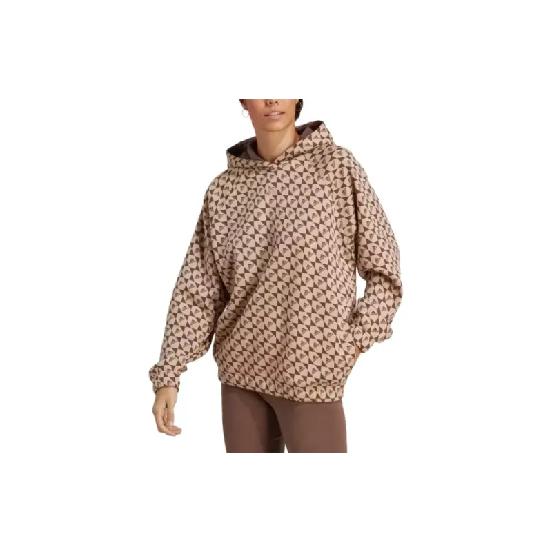 Adidas All Szn X Logomania Hoodie Sweatshirt Women's Brown-1