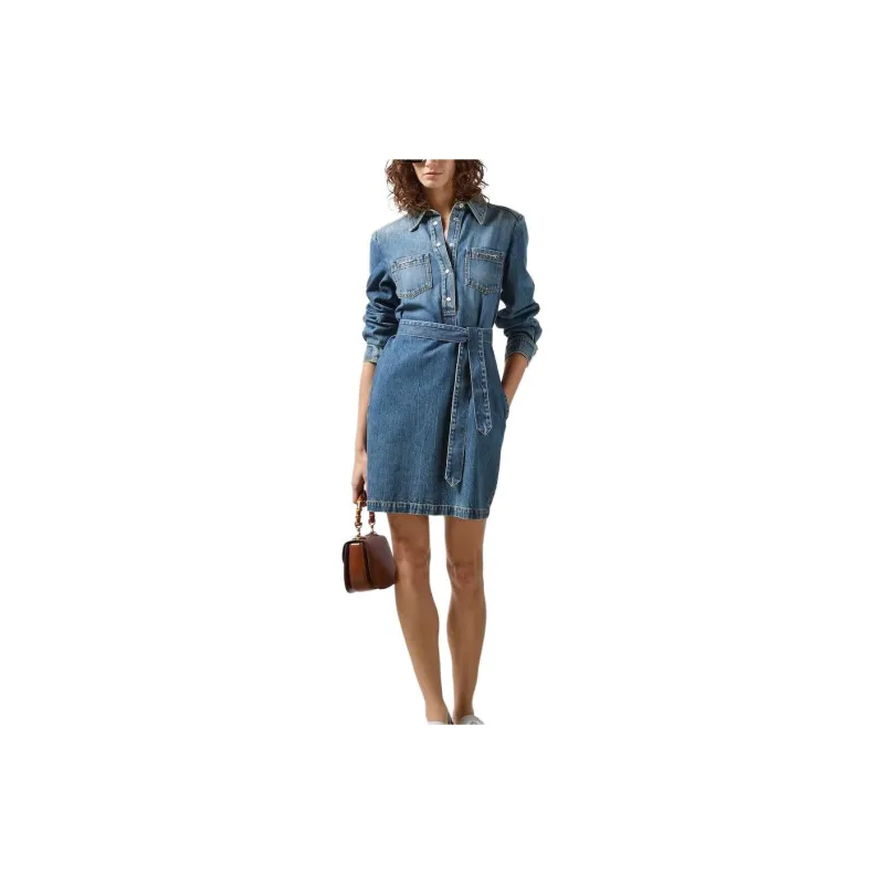 GUCCI Horsebit detail Denim Dress-2