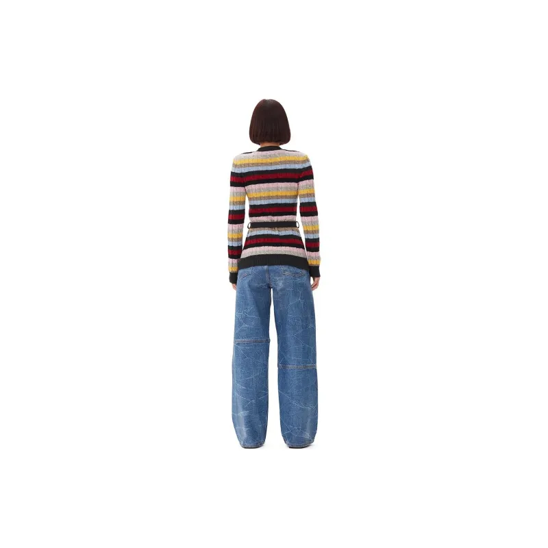 GANNI Stripe Belt Cardigan-2