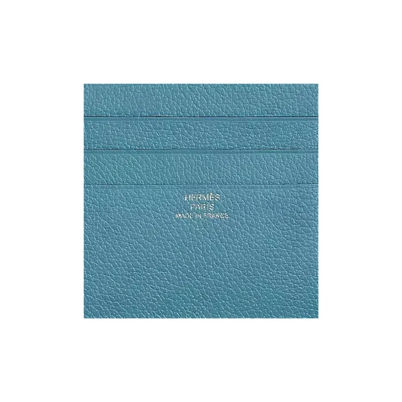 HERMES Evercolor Calfskin Card Holder Women's D2 New Bleu Jean Denim Blue-2