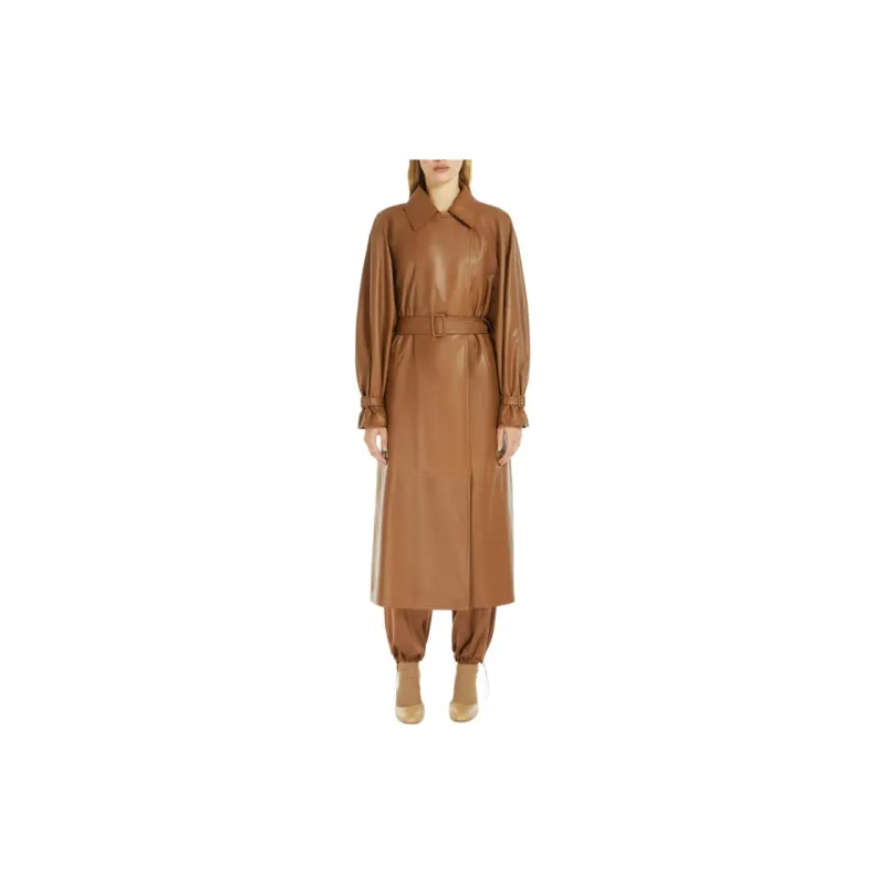 MaxMara Ande Collection Trench Coat In Matte Nappa Trench Coat Women's Brown-1
