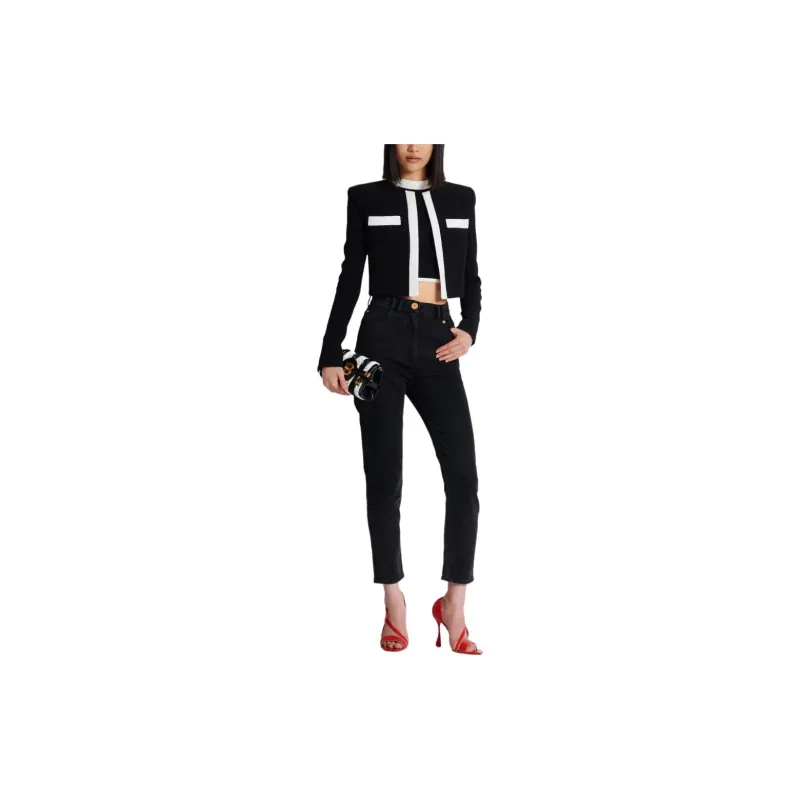 BALMAIN Two Toned Cropped Top-5