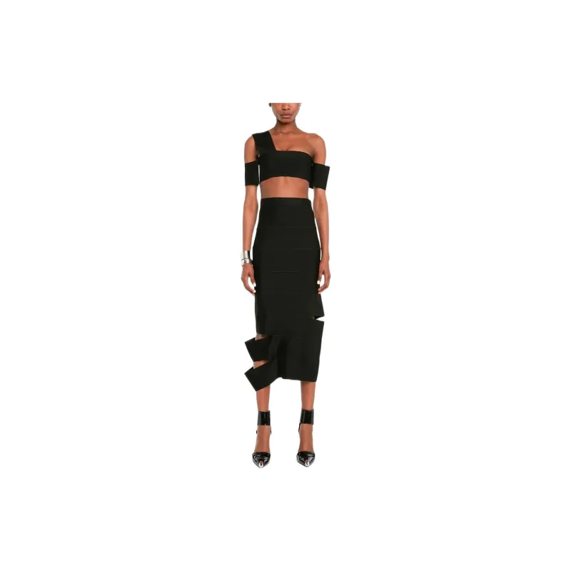 Alexander McQueen Cut out Panelled Pencil Skirt-1