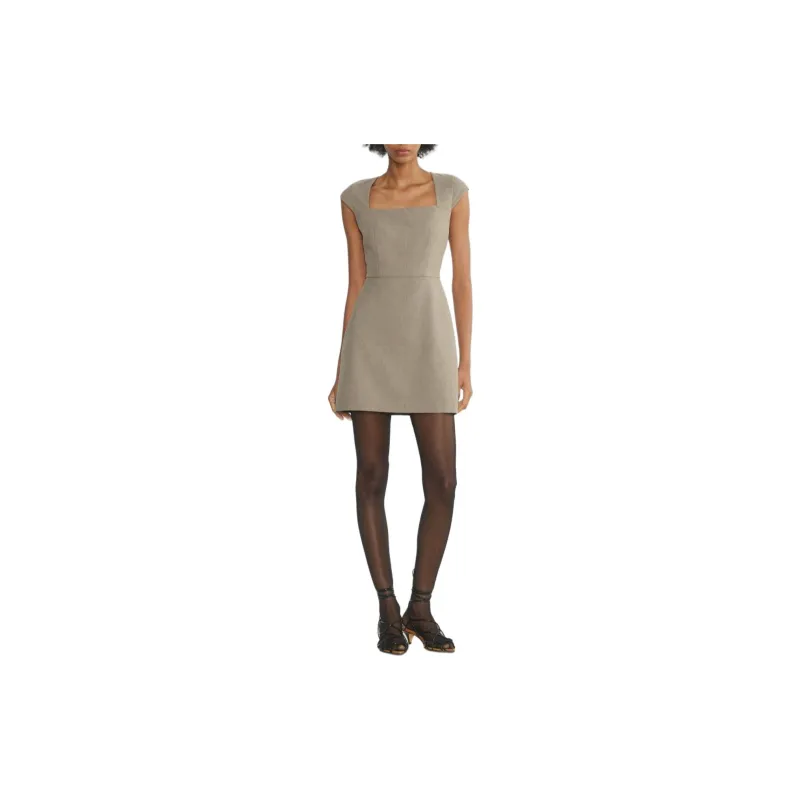 ARITZIA FW24 Wilfred Celeste Dress Short-Sleeved Dresses Women's Heather Nomad Taupe/Nomad Gray Umber-2