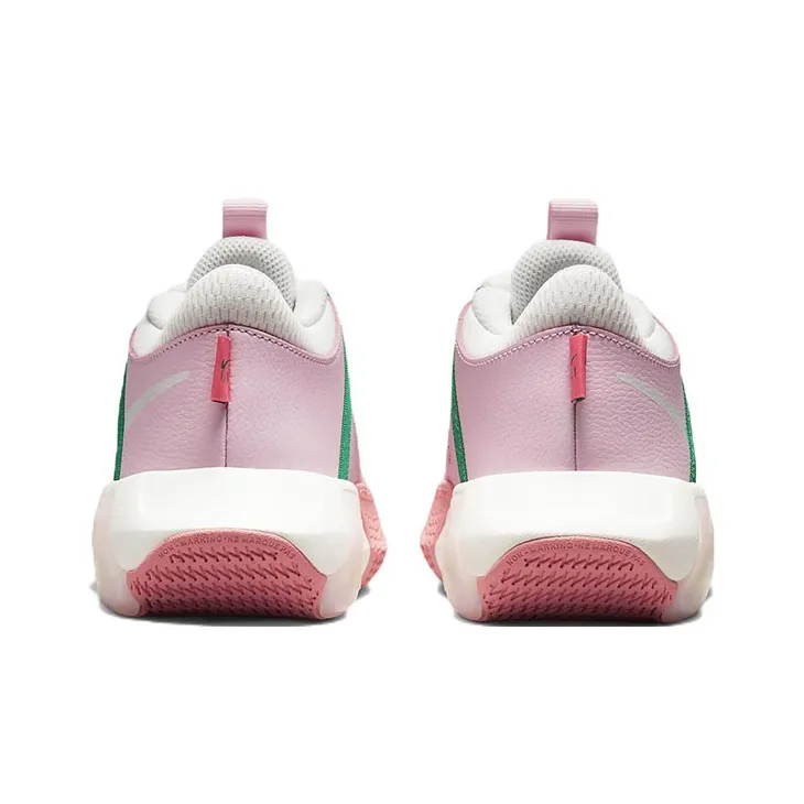 Nike Anti Slip Wear Resistant Mid Top Children's Basketball Shoes Pink White Unisex-4