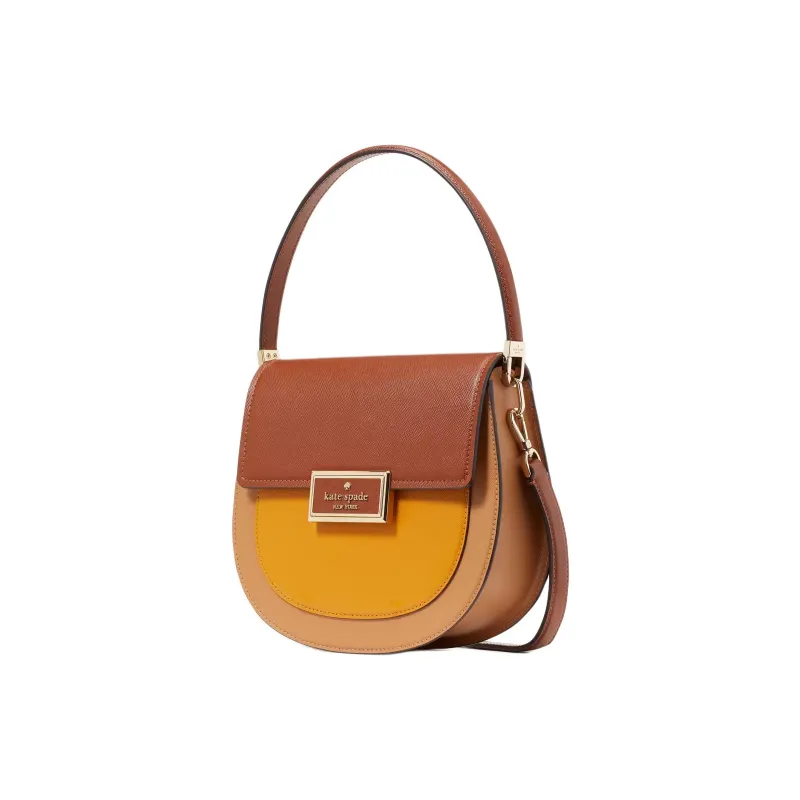 Kate Spade Saffiano Leather Shoulder Bag Crossbody Bag Handbag Women's Yellow Multicolor-1