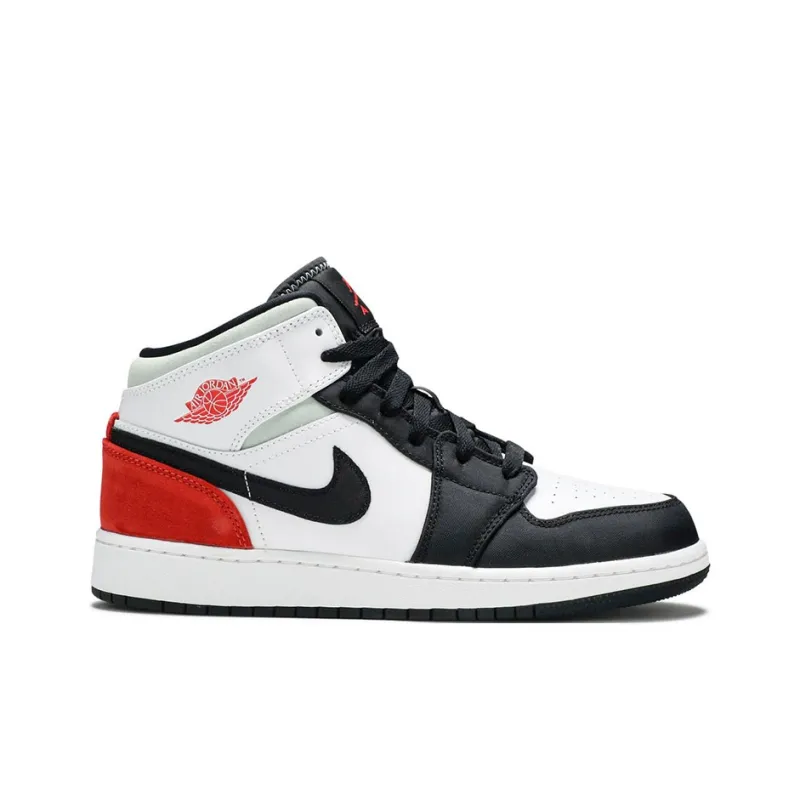 Jordan 1 Mid SE White Black Red Spruce GS-5