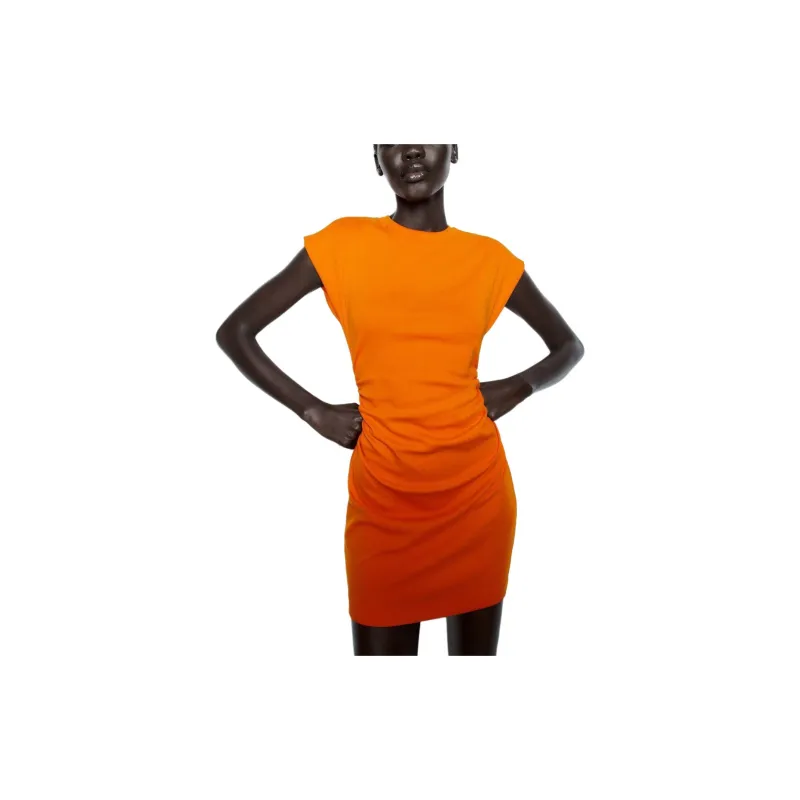 ZARA Short-Sleeved Dresses Women's Orange-2