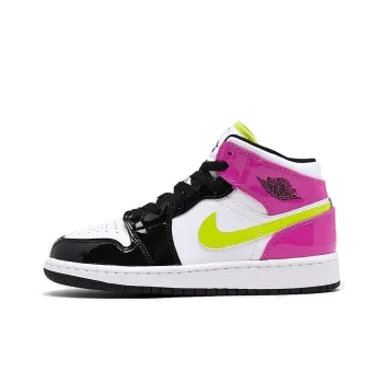 Jordan 1 Mid White Black Cyber Pink GS