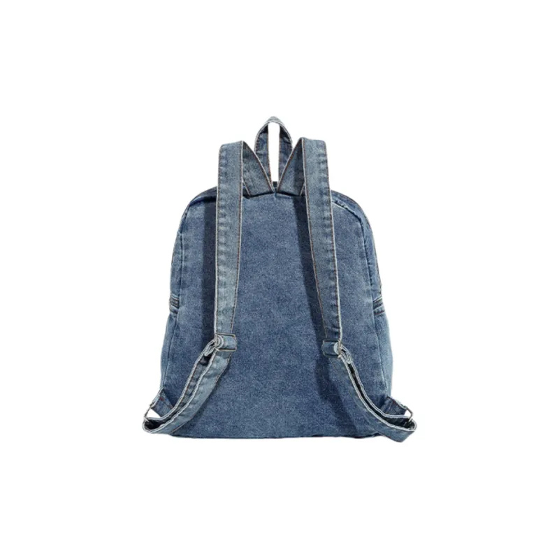 NOMK Denim Backpack Handbag Women's Blue-4