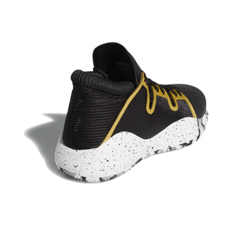 Adidas PRO Vision J Mid Top Basketball Shoes Black Gold Teenagers-3