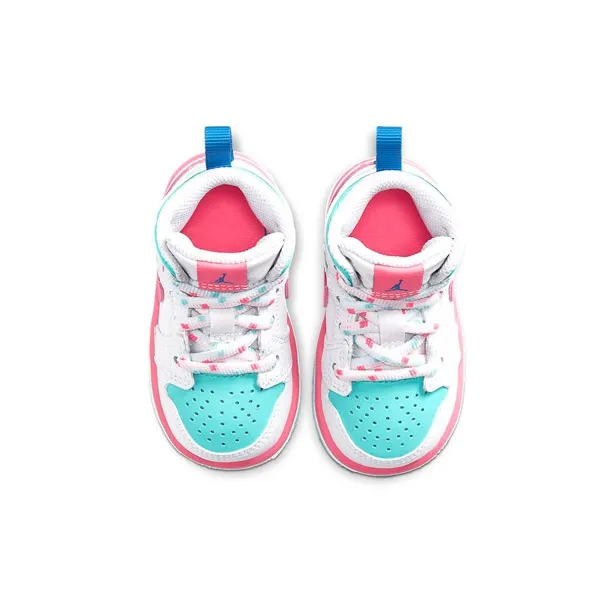 Jordan 1 Mid White Pink Green Soar TD-4
