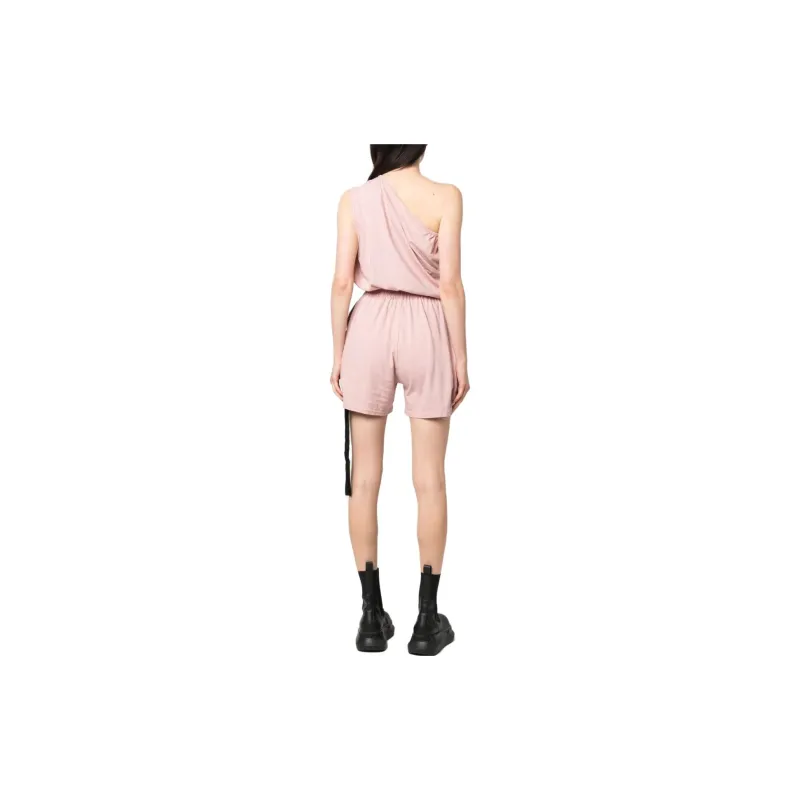 Rick Owens DRKSHDW One shoulder Cotton Playsuit-2