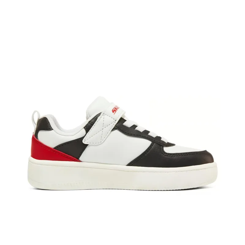 Skechers Sport Court 92 Low Top Kids' Skateboarding Shoes Black Red Teenagers-1