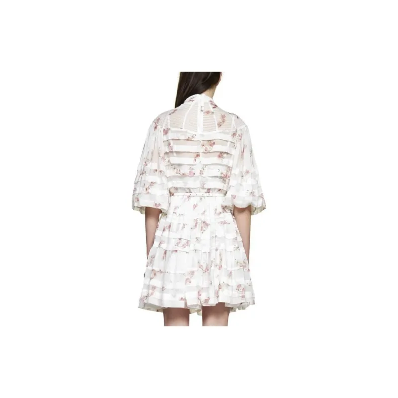 Zimmermann Short Sleeved Dresses Women's White-3
