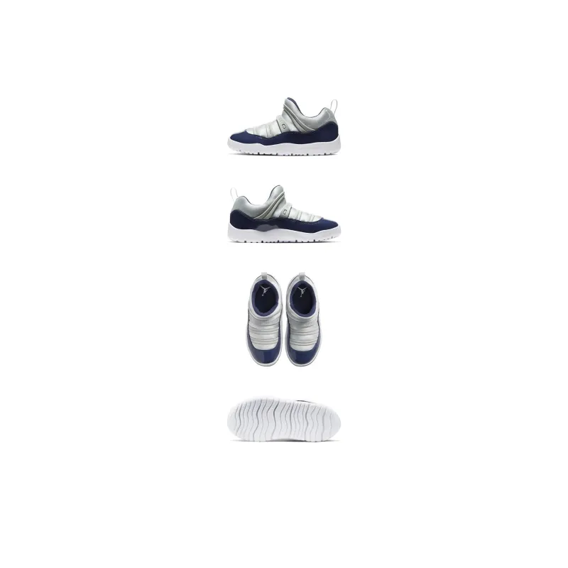 Jordan Air Jordan 11 Retro Little Fle Low Top Children's Basketball Shoes Blue Silver Children Aged 3 7 Years Old-4